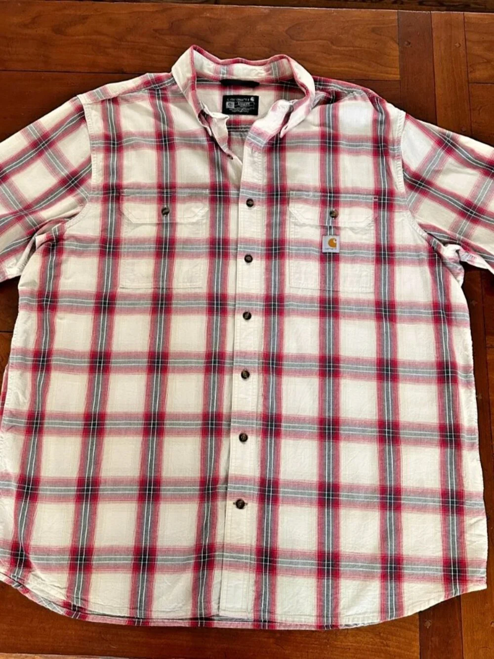 Carhartt Men's Button Down Shirt Plaid Relaxed Fit 2XLT Indie Modern Western